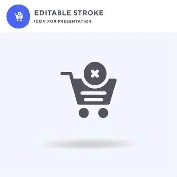 Remove From Cart icon vector, filled flat sign, solid pictogram isolated on w 스톡 일러스트