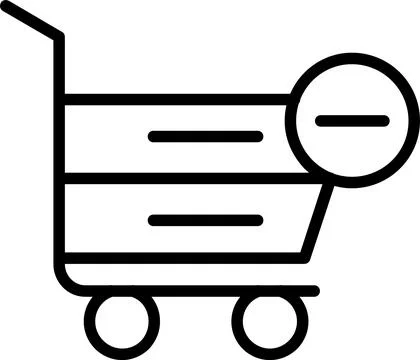 Remove from Cart Line Icon Design Stock Illustration