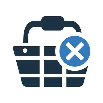 Remove cart vector icon, delete from shopping cart Stock Illustration