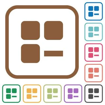 Remove component simple icons Stock Illustration