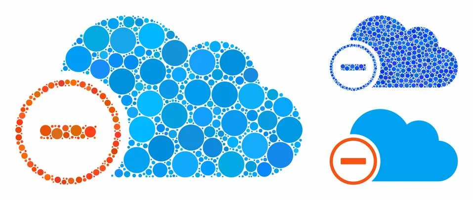 Remove Composition Icon of Round Dots Stock Illustration