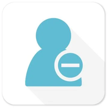 Remove contact blue flat icon Stock Illustration