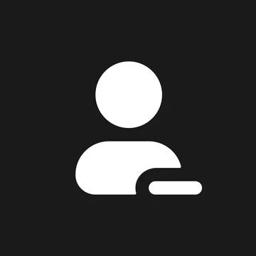 Remove contact dark mode glyph ui icon Stock Illustration