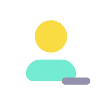 Remove contact flat color ui icon Stock Illustration