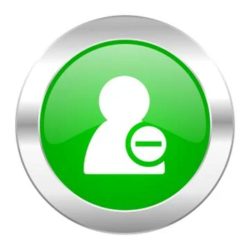 Remove contact green circle chrome web icon isolated. Stock Illustration