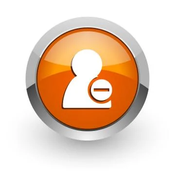Remove contact orange glossy web icon Stock Illustration