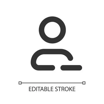 Remove contact pixel perfect linear ui icon Stock Illustration
