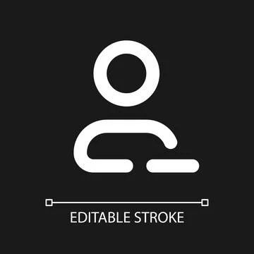 Remove contact pixel perfect white linear ui icon for dark theme Stock Illustration