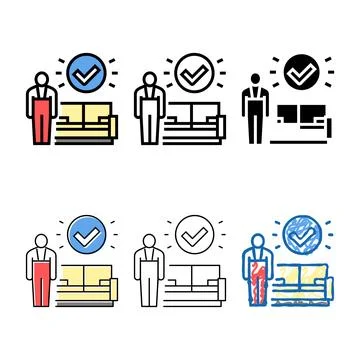 Remove couch color multistyle icon vector Stock Illustration
