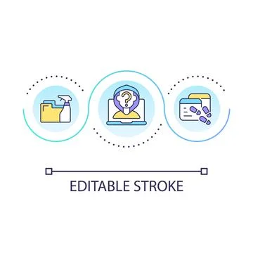 Remove digital footprints loop concept icon Ilustración de archivo