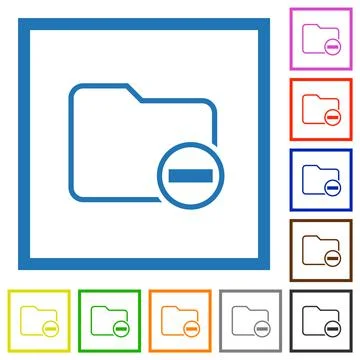 Remove directory flat framed icons Stock Illustration