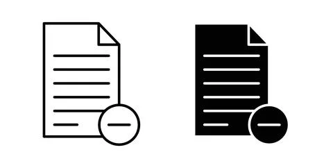 Remove document icon. Style is flat and line symbol イラスト素材