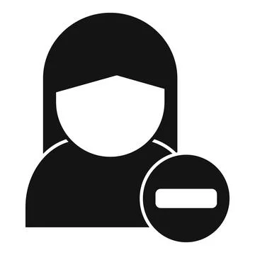 Remove female user icon simple vector. People service Stock Illustration