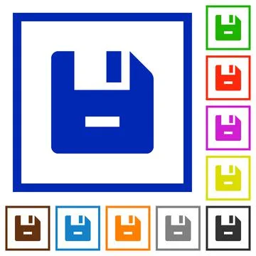 Remove file flat framed icons Illustrazione stock
