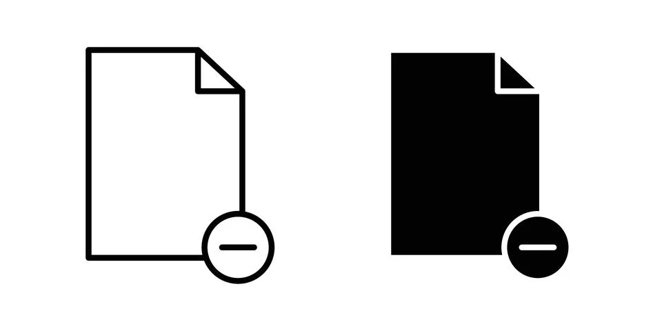 Remove file icon illustration. Pixel perfect vector graphics Stock Illustration