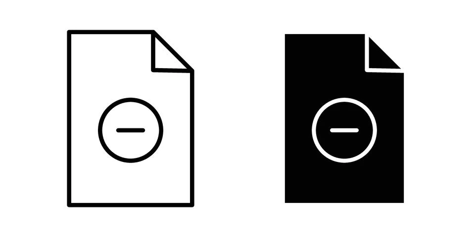 Remove file icon or illustration vector symbols Stockillustratie