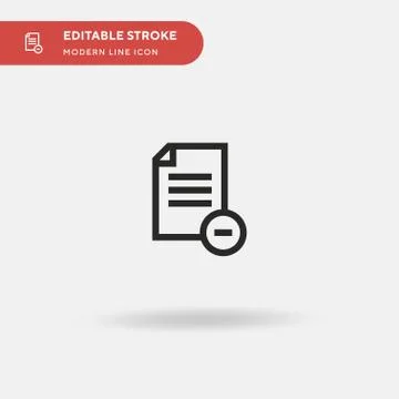 Remove File Simple vector icon. Illustration symbol design template for web m Illustrazione stock
