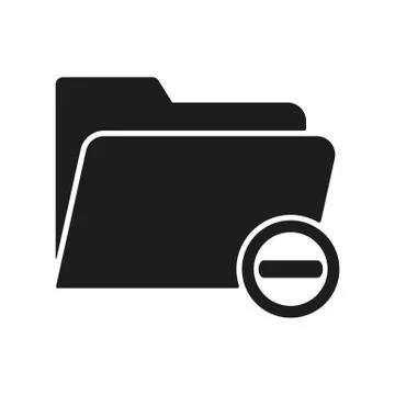 The remove from folder icon. Data and directory, archive, storage symbol. Flat 스톡 일러스트