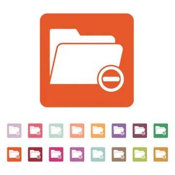 The remove from folder icon. Data and directory, archive, storage symbol. Flat 스톡 일러스트