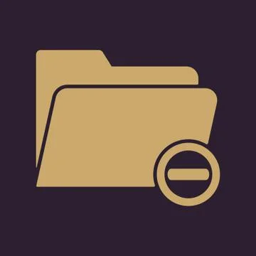 The remove from folder icon. Data and directory, archive, storage symbol. Flat 스톡 일러스트