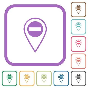Remove GPS location simple icons Stock Illustration