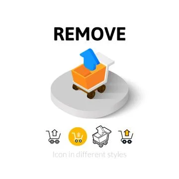Remove icon in different style Stock Illustration