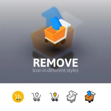 Remove icon in different style Illustrazione stock