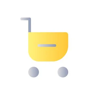 Remove item from shopping cart flat gradient color ui icon Illustrazione stock
