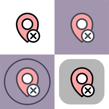 Remove Location Pin- GPS Navigation Cancel Icon イラスト素材