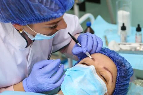 Remove microblasting old makeup. Foto stock