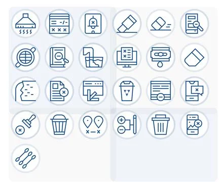 Remove Modern Vector Collection with 25 Regular Line 128x128 Pixel Optimize.. Stock Illustration