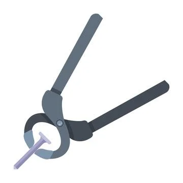 Remove the nail with pliers. construction tool for housework. Stock Illustration
