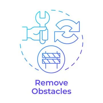 Remove obstacles blue gradient concept icon Stock Illustration