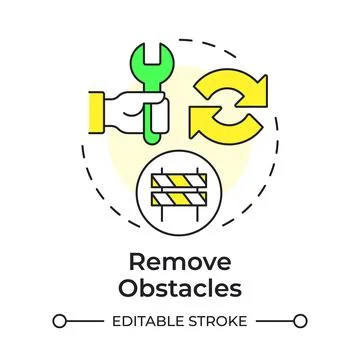 Remove obstacles multi color concept icon Stock Illustration