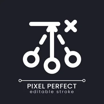 Remove pendulum effect pixel perfect white linear ui icon for dark theme Illustrazione stock