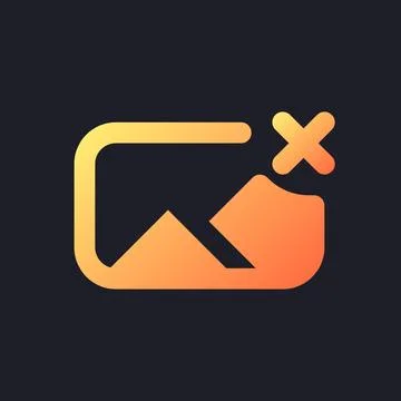 Remove photo file orange solid gradient ui icon for dark theme Illustrazione stock