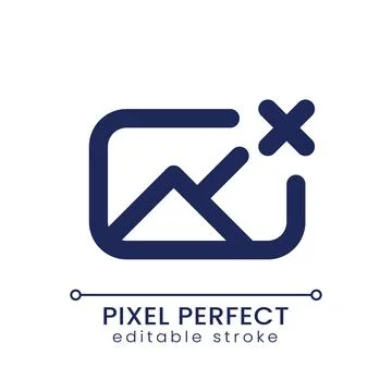 Remove photo file pixel perfect linear ui icon 스톡 일러스트