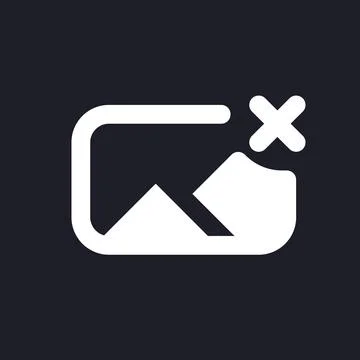 Remove photo file white pixel perfect solid ui icon Stock Illustration