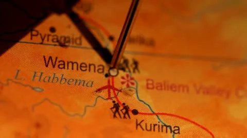 Remove Pin from Map, Wamena Pyramid HD Video Stock Footage 22149640