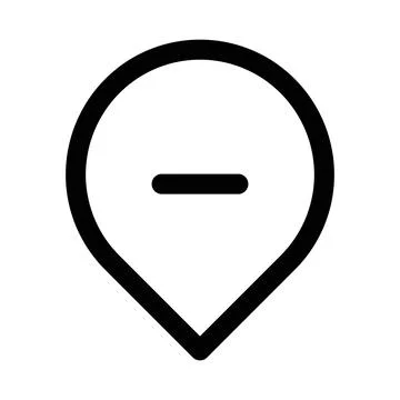 Remove pin mark icon design in filled and outlined style Stock Illustration