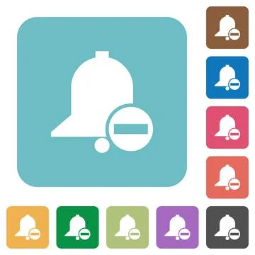 Remove reminder rounded square flat icons Stock Illustration