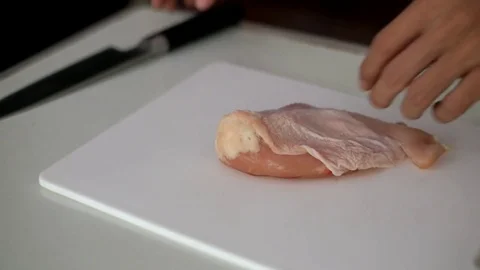 Remove Skin Chicken Breast Stock Footage 73359820