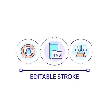 Remove smartphone viruses loop concept icon Stock Illustration