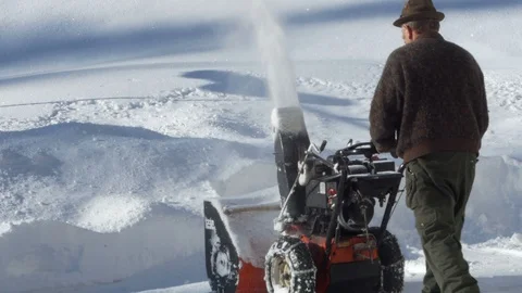 Remove the snow with the Alta Badia snowplow, Italy Stock Footage 85626897
