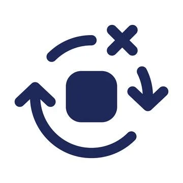 Remove spinning effect black pixel perfect solid ui icon Stock Illustration