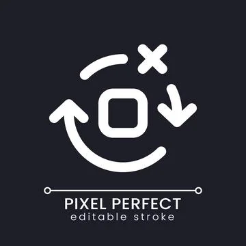 Remove spinning effect pixel perfect white linear ui icon for dark theme Stock Illustration