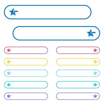Remove star icons in rounded color menu buttons Stock Illustration