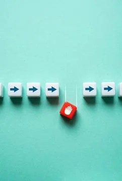 Remove stops and obstacles. Bypass denials and restrictions. Remove vetoes. S Foto stock