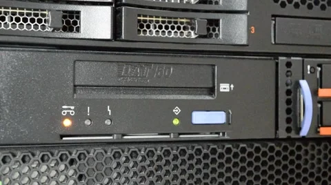 Remove tape from the tape drive on Computer Server Stock Footage 55169612