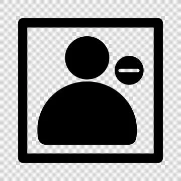 Remove User – Boxed Person Silhouette With Minus Symbol Stock Illustration